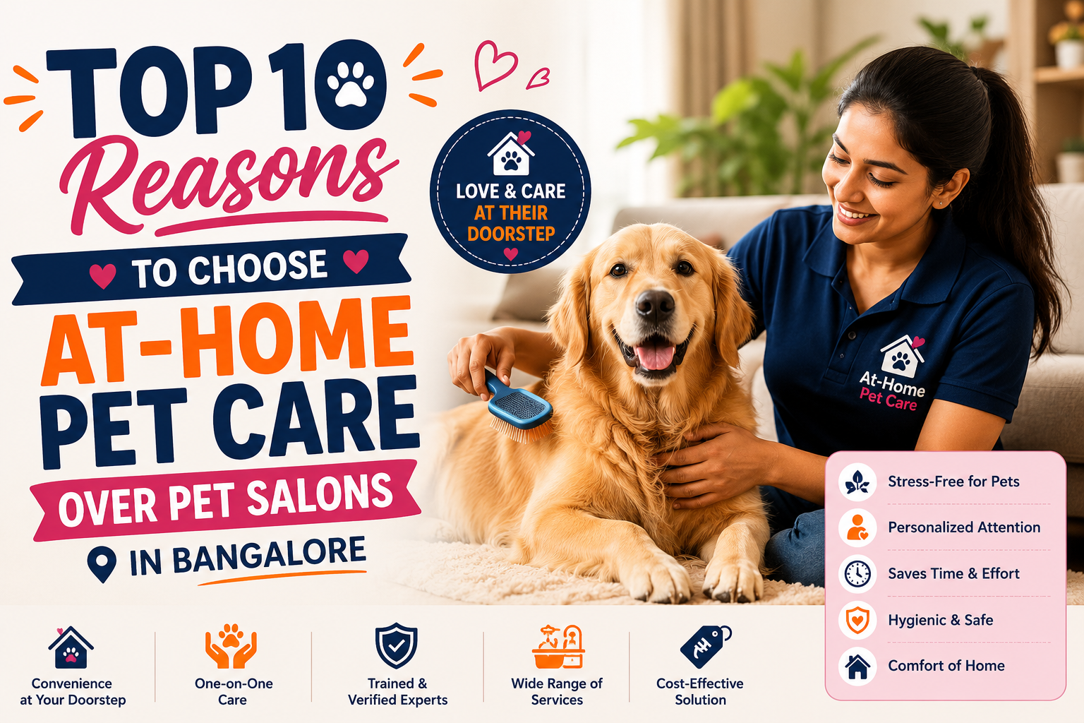 Top 10 Reasons to Choose At-Home Pet Care Over Pet Salons in Bangalore
