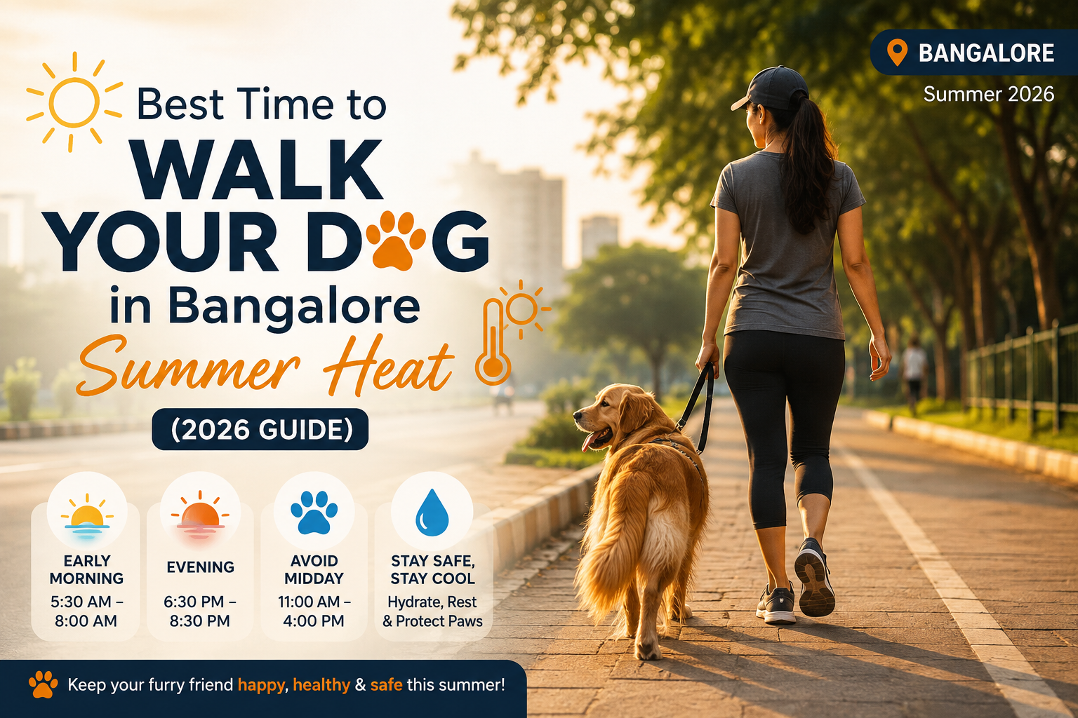 Best Time to Walk Your Dog in Bangalore Summer Heat