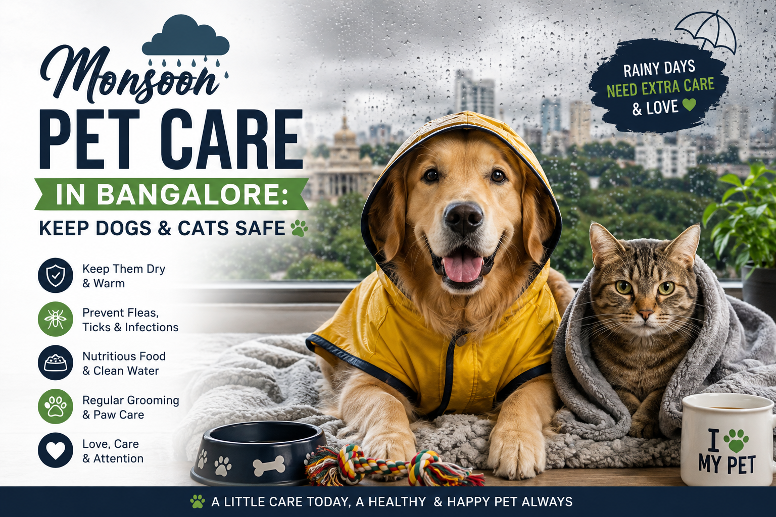 Monsoon Pet Care in Bangalore: Keep Dogs & Cats Safe