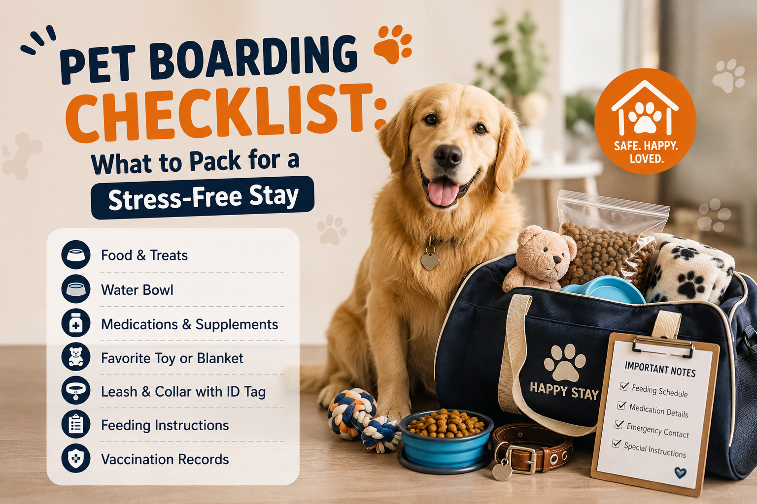 Pet Boarding Checklist: What to Pack for a Stress-Free Stay
